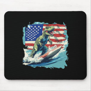 Tapis De Souris Dinosaure Rouge Blanc Bleu Surfant pour Juri Patri
