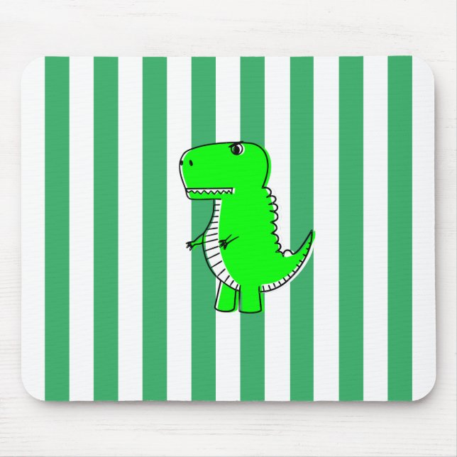 Tapis De Souris Dinosaure Vert Blancs Vert (Devant)