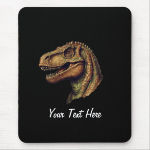 Tapis De Souris Dinosaure vert rouge personnalisé T-Rex Tyrannosau