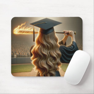 Tapis De Souris Diplômée avec une chauve-souris flambante