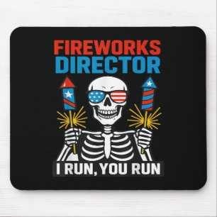 Tapis De Souris Directeur de feu d'artifice Si je cours vous coure