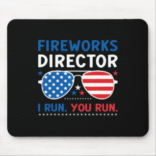 Tapis De Souris Directeur de Feux d'Artifice Je cours Tu cours 4 J