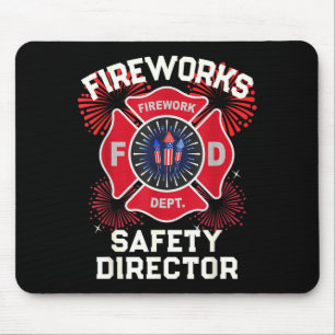 Tapis De Souris Directeur de la sécurité des feux d'artifice migno