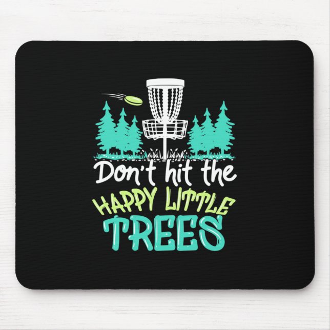 Tapis De Souris Disc Golf Frappe Les Joyeux Petits Arbres (Devant)