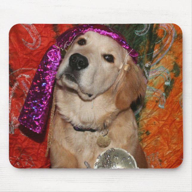 Tapis De Souris Diseur de bonne aventure de golden retriever (Devant)