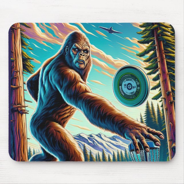 Tapis De Souris Disk Golf Bigfoot dans les bois (Devant)