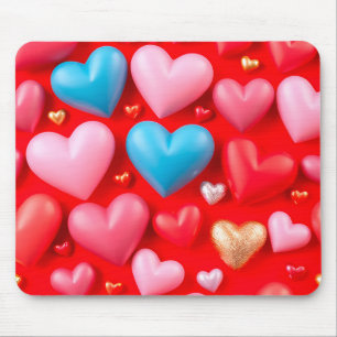 Tapis De Souris Disposition vive de cœurs