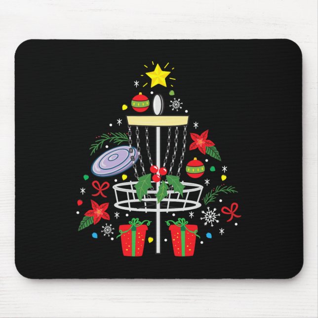 Tapis De Souris Disque Golf Frisbee Arbre de Noël Arbre de Noël Fu (Devant)