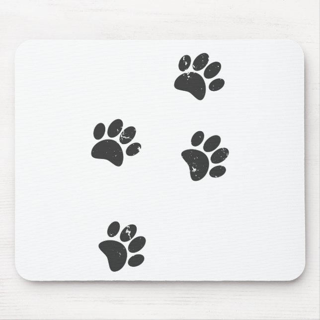 Tapis De Souris Distresse Chien Paw Traces (Devant)