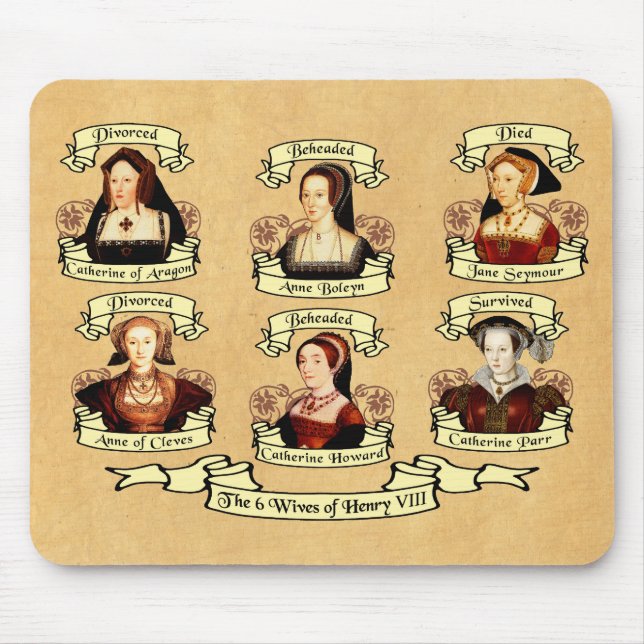 Tapis De Souris Divorcé, décapité, mort… Épouses de Henry VIII (Devant)