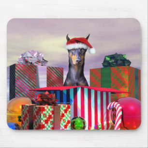 Tapis De Souris Doberman Christmas Surprise