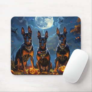 Tapis De Souris Doberman Halloween Épouvantable