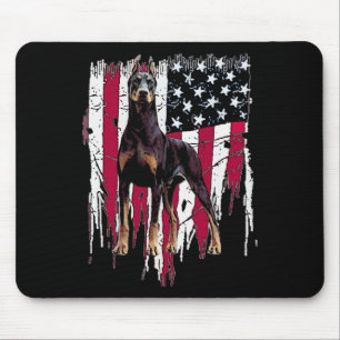 Tapis De Souris Doberman Pinscher Drapeau Américain Usa Incroyable