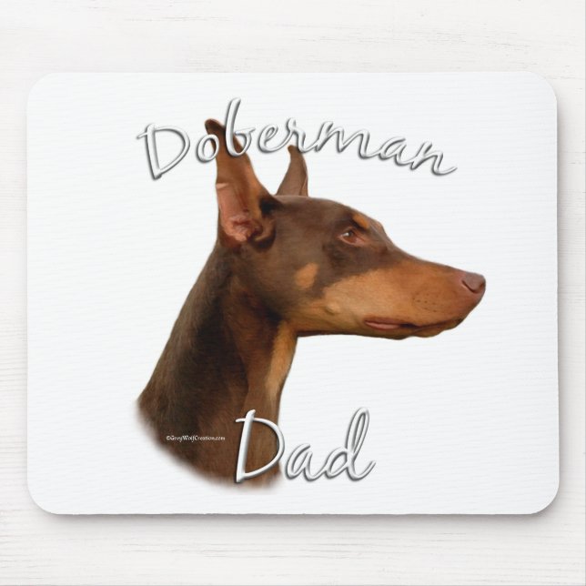 Tapis De Souris Doberman Pinscher (rouge) Papa 2 (Devant)