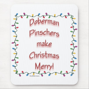 Tapis De Souris Doberman Pinschers Font Noël Joyeux