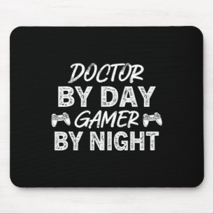 Tapis De Souris Doctor By Day Gamer By Night Cute Vidéo Jeu Lover