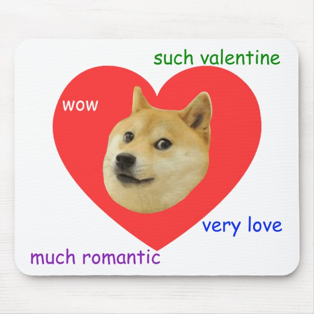 Tapis De Souris Doge beaucoup de Valentines de jour d'amour très (Devant)