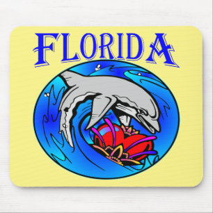 Tapis De Souris Dolphin et Coeur de Floride #USAPatriotGraphics ©