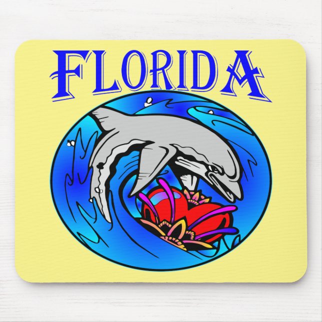 Tapis De Souris Dolphin et Coeur de Floride #USAPatriotGraphics © (Devant)