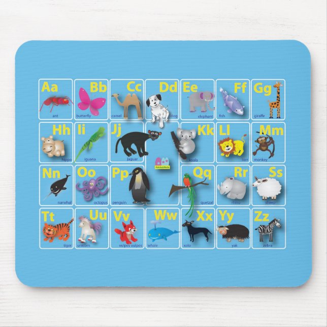 Tapis De Souris Domaine animal sur mon ABC (Devant)
