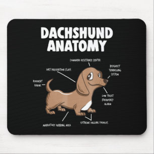 Tapis De Souris Don de chien Anatomie Dachshund Funny Weiner
