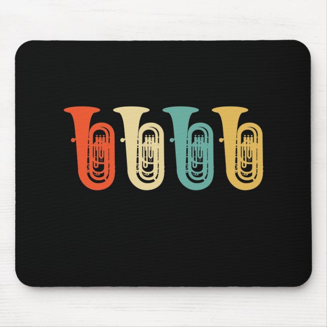 Tapis De Souris Don Tuba, joueur de tuba rétro, orchestre (Devant)