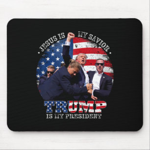 Tapis De Souris Donald Trump Combattre Jésus Est Mon Sauveur Trump