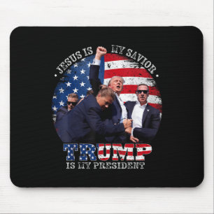 Tapis De Souris Donald Trump Combattre Jésus Est Mon Sauveur Trump