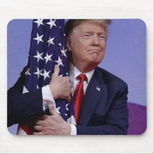 Tapis De Souris Donald Trump et le drapeau américain