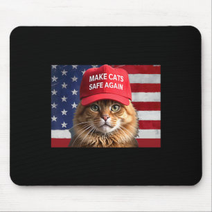 Tapis De Souris Donald Trump Rendre les chats en sécurité Casquett