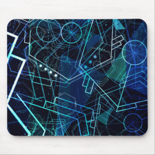 Tapis De Souris Données géométriques numériques abstraites Art ble