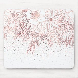 Tapis De Souris Doodles et confettis floraux dessinés à la main 