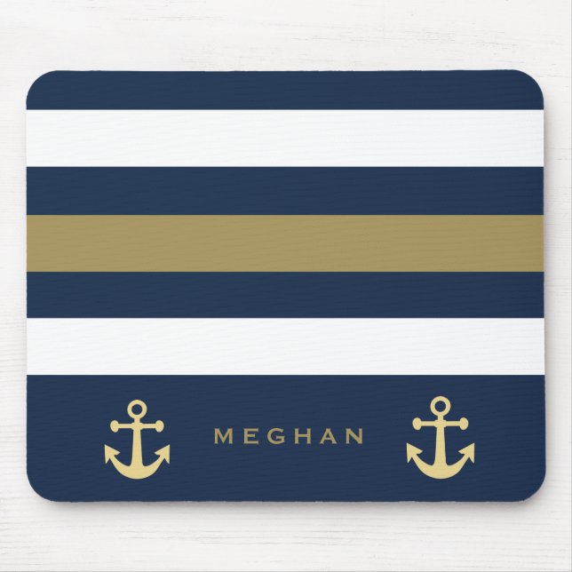 Tapis De Souris Double ancre marine Monogram Mousepad (Devant)