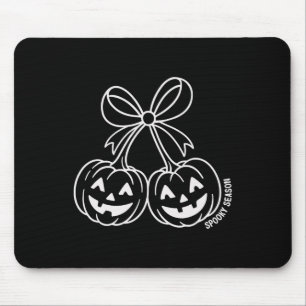Tapis De Souris Double Citrouille Cute Jack-o'-lantern Face Bow Ha