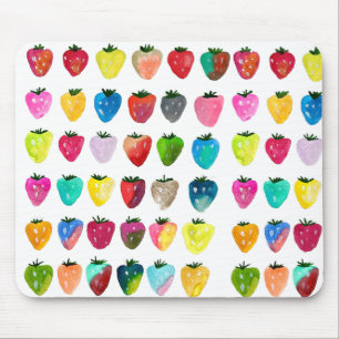Tapis De Souris Douceur fraise mignonne aquarelle de fruit mignon