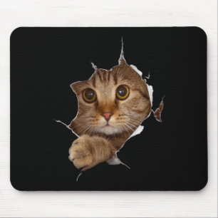 Tapis De Souris Doux Kitten Torn Tissu - Drôle Amoureux des chats