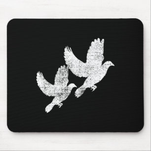 Tapis De Souris Dove Voler Vintage Deux Pigeon Tee Cadeau Oiseau