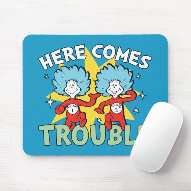 Tapis De Souris Dr. Seuss | Chose Un Chose Deux Meilleurs Ennuis (Avec souris)
