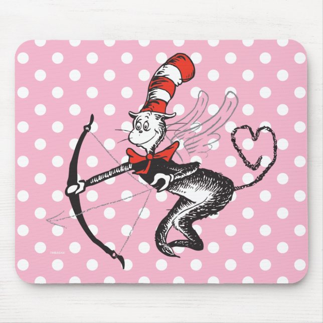 Tapis De Souris Dr. Seuss Valentine | Chat dans le Cupid Casquette (Devant)