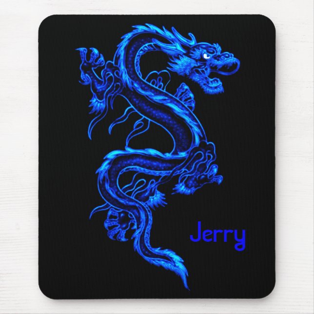Tapis De Souris Dragon bleu Mousepad (Devant)