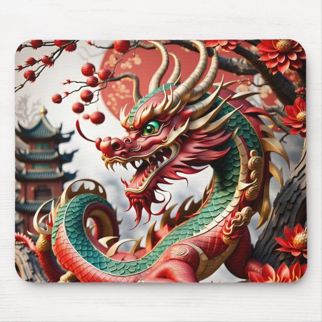 Tapis De Souris Dragon chinois du Nouvel An 2024 MP02 (Devant)