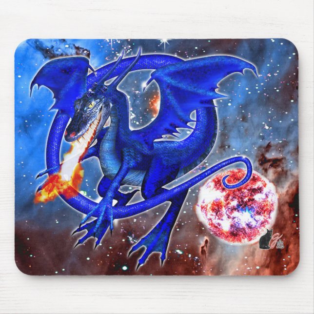 Tapis De Souris Dragon cosmique azurite (Devant)