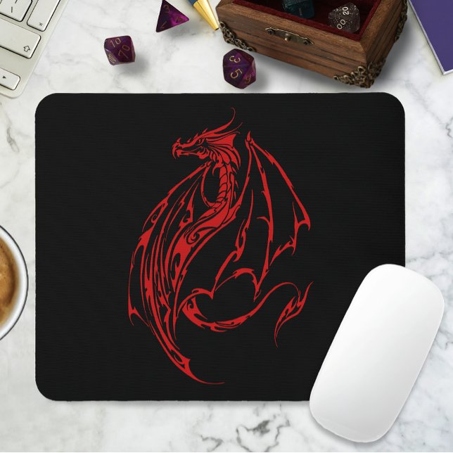 Tapis De Souris Dragon de Tribal Rouge (Créateur téléchargé)