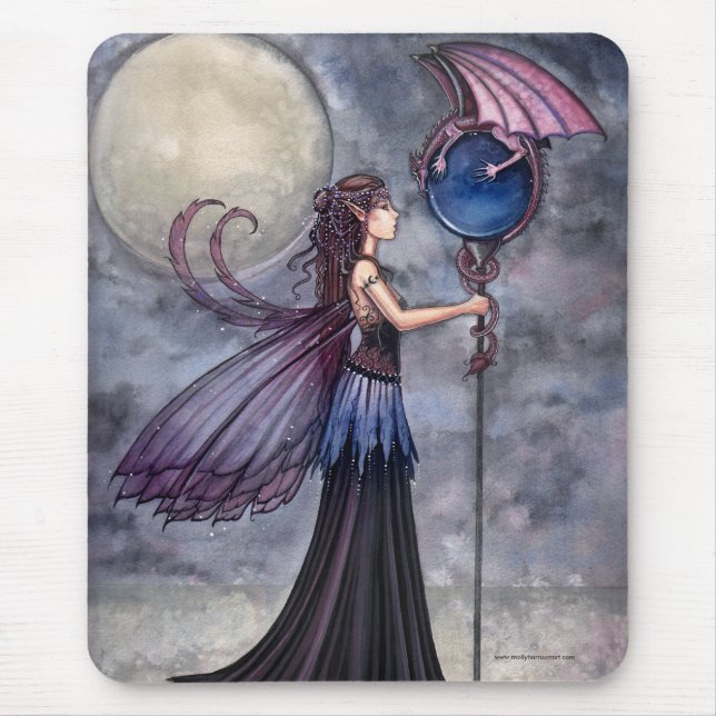 Tapis De Souris Dragon Fairy Mousepad par Molly Harrison (Devant)