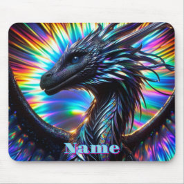 Tapis De Souris Dragon Iridescendant avec un Arrière - plan dynami