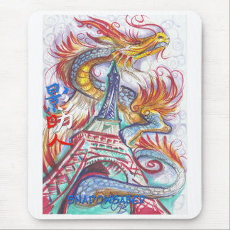 Tapis De Souris Dragon léger et espoir de Tour Eiffel