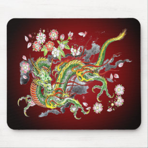 Tapis De Souris Dragon vert Mousepad