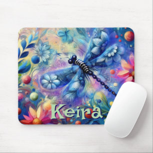 Tapis De Souris Dragonfly Floral Personnalisé Abstrait Fantaisiste