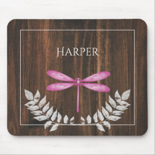 Tapis De Souris Dragonfly magenta rustique - Pad personnalisé