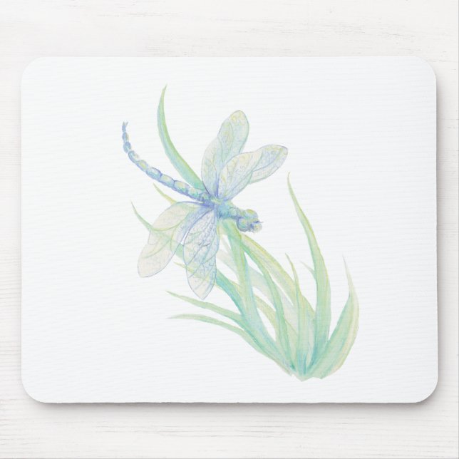 Tapis De Souris Dragonfly originale en bleu et vert (Devant)